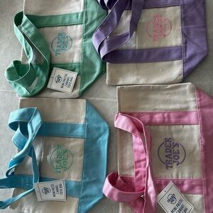 EASTER Trader Joe's Canvas mini Tote Bag Set - Multicolor